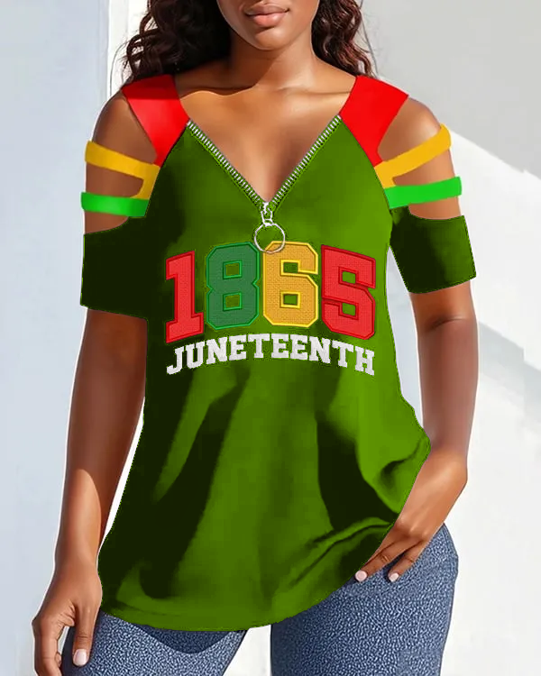 Women's Juneteenth 1865 Print Casual T-Shirt