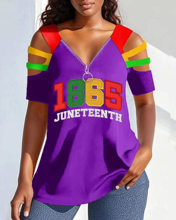 Women's Juneteenth 1865 Print Casual T-Shirt