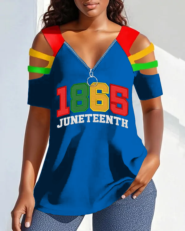 Women's Juneteenth 1865 Print Casual T-Shirt