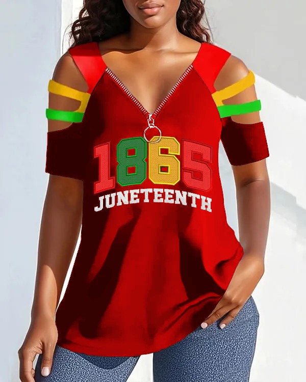 Women's Juneteenth 1865 Print Casual T-Shirt
