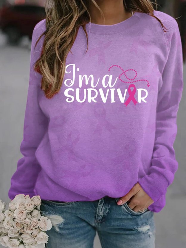 Women's Breast Cancer Ribbon Survivor Sweatshirt