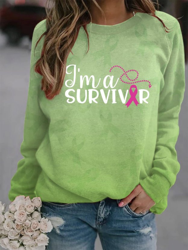 Women's Breast Cancer Ribbon Survivor Sweatshirt