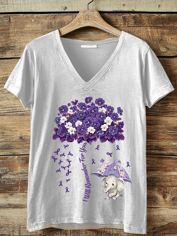 Women's Alzheimer's Awareness Print T-Shirt