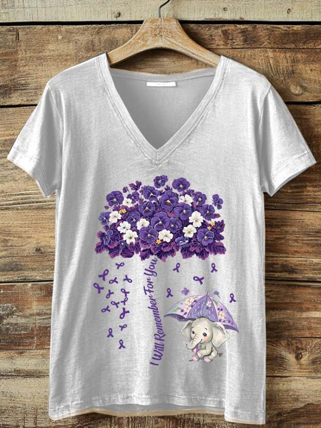 Women's Alzheimer's Awareness Print T-Shirt
