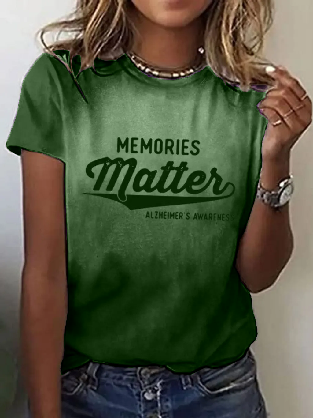 Women's Memories Matters Dementia Alzheimer's Awareness Print V-Neck T-Shirt