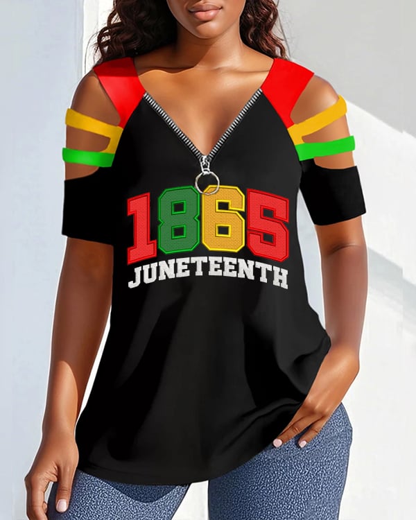 Women's Juneteenth 1865 Print Casual T-Shirt