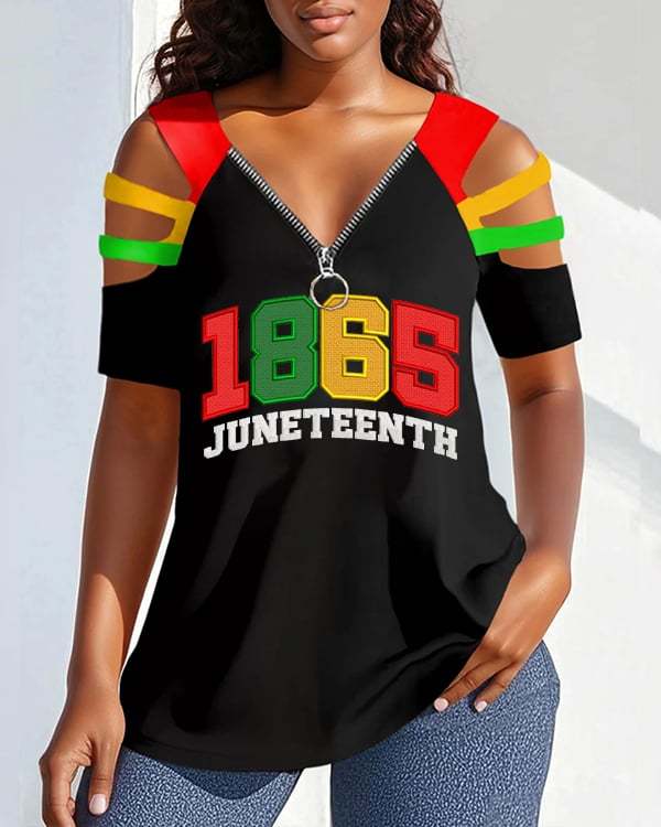 Women's Juneteenth 1865 Print Casual T-Shirt