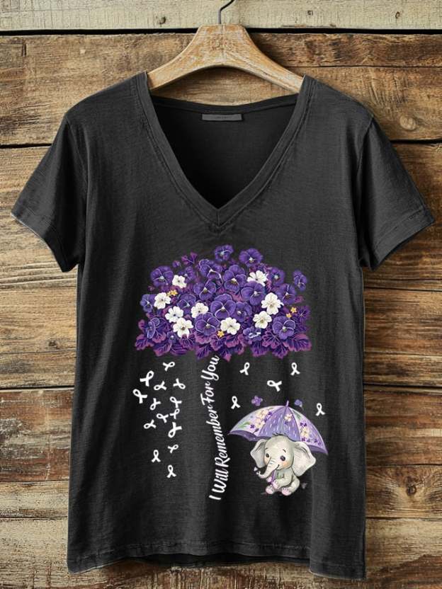 Women's Alzheimer's Awareness Print T-Shirt