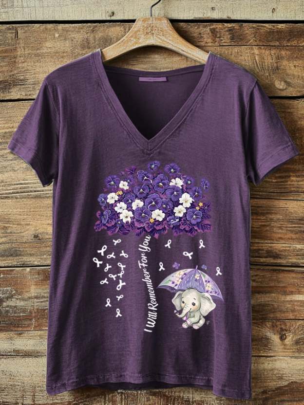 Women's Alzheimer's Awareness Print T-Shirt