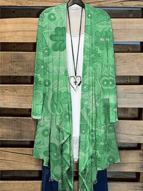 Women's Alzheimers Floral Print Casual Cardigan