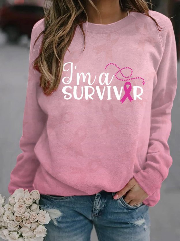Women's Breast Cancer Ribbon Survivor Sweatshirt