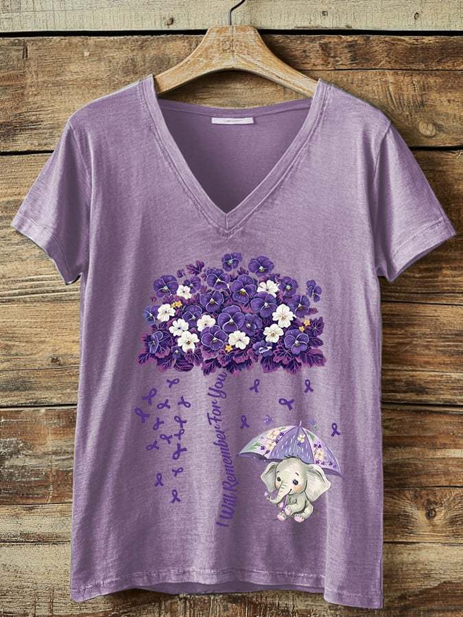 Women's Alzheimer's Awareness Print T-Shirt