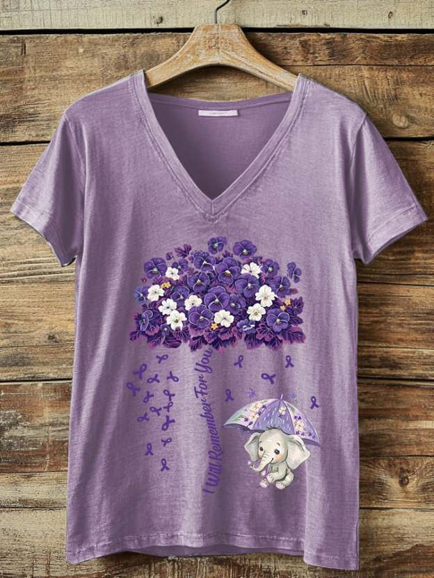 Women's Alzheimer's Awareness Print T-Shirt