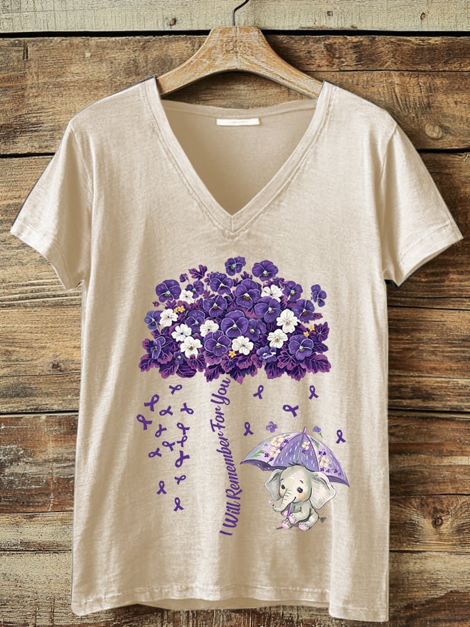 Women's Alzheimer's Awareness Print T-Shirt