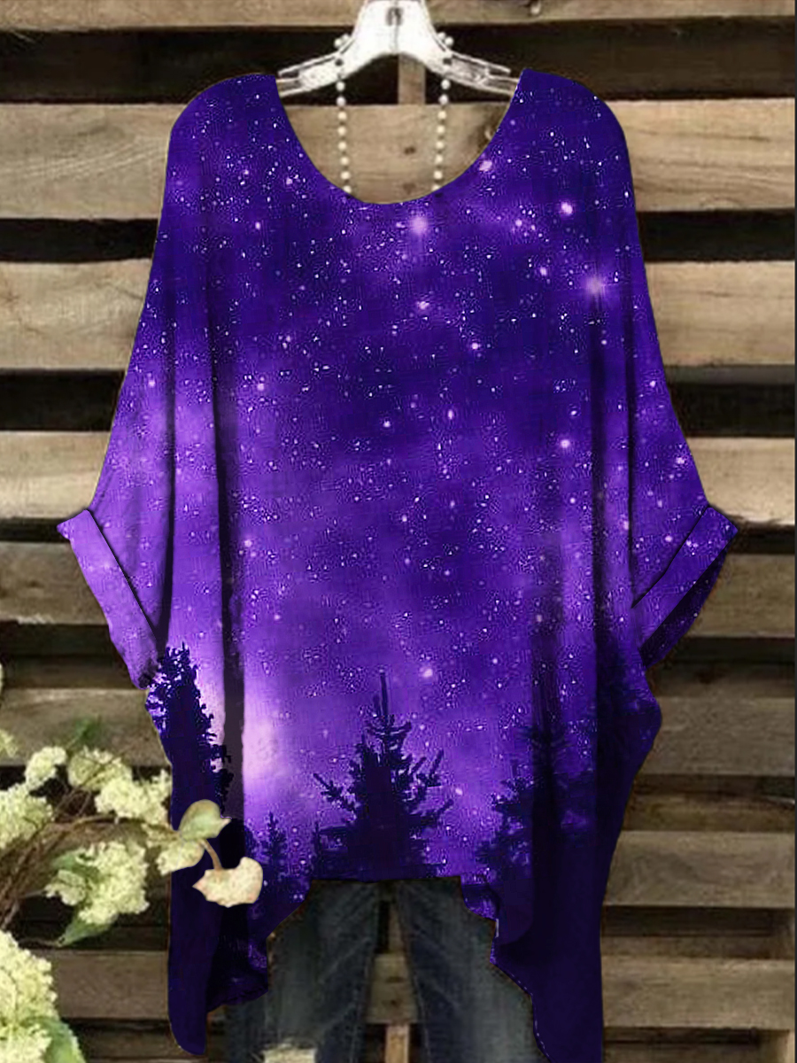 Women's Vintage Starlit Sky Print Design Top