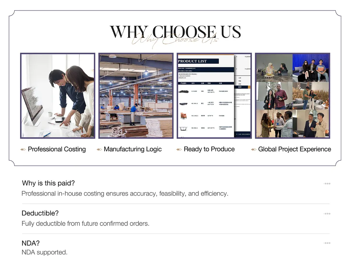 PROJECT START FEE — HOTEL FURNITURE BOQ REVIEW & FACTORY QUOTATION