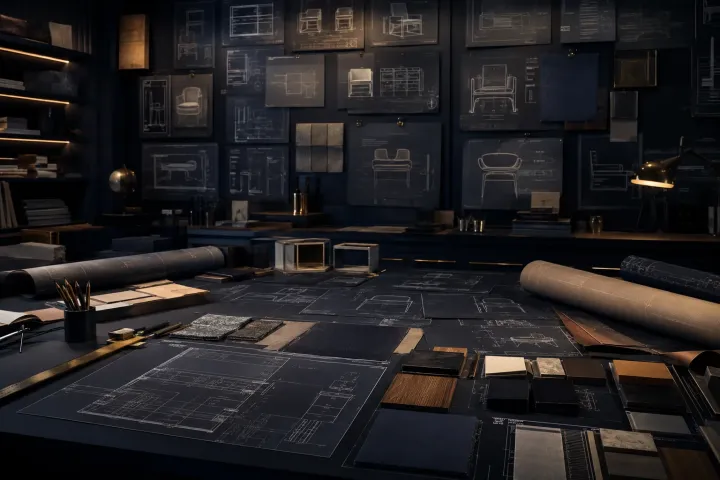 Floor plan and furniture placement for villa furniture planning