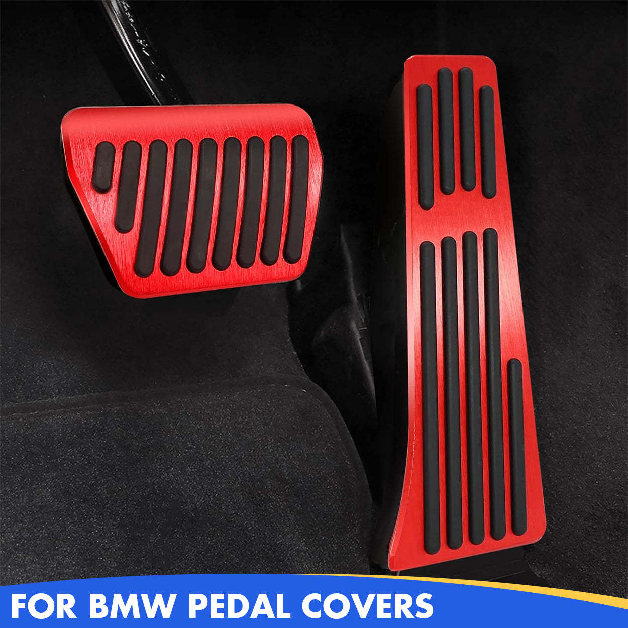 YDSSTORE  Compatible with BMW Pedal Covers. Anti-Slip No Drill Pedal Pads Compatible with BMW 3' E90 E91 E92 E93/5' F10 F11/6' F12 F13/7' F01 F02/X3 F25/X4 F26/X5 E70/X6 E71/Z4 E89-autoydsstore