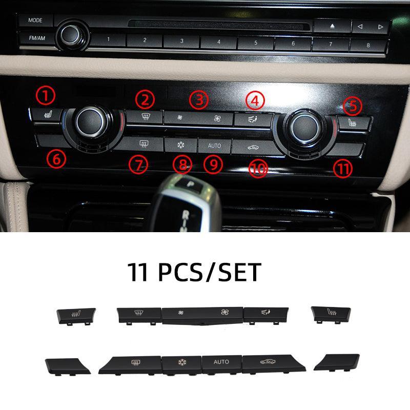 Set of 12 Air Conditioning A/C Heater Button Key Caps Switch Cover Repair Kit for BMW 5 6 7 F10 F01 F12 61319313923 931392-autoydsstore