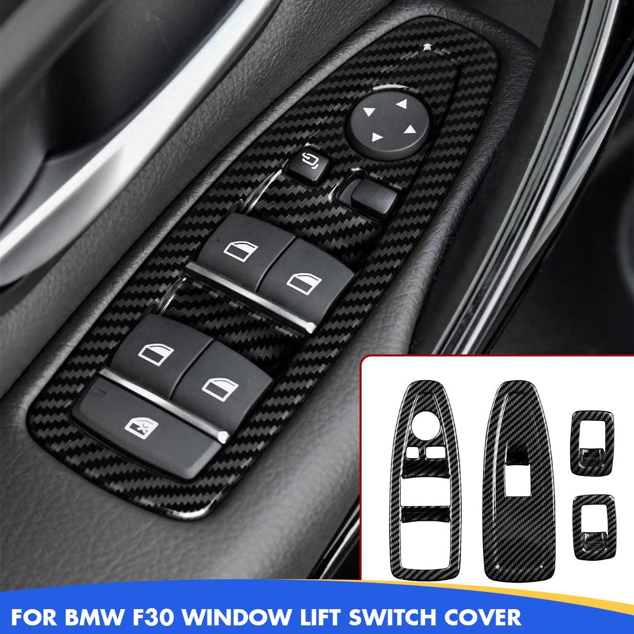 Car Window Lift Switch Cover Trim Carbon Color ABS Sticker Decal fits for BMW 3 Series Interior Accessories - ONLY for BMW F30 F34 3GT-autoydsstore