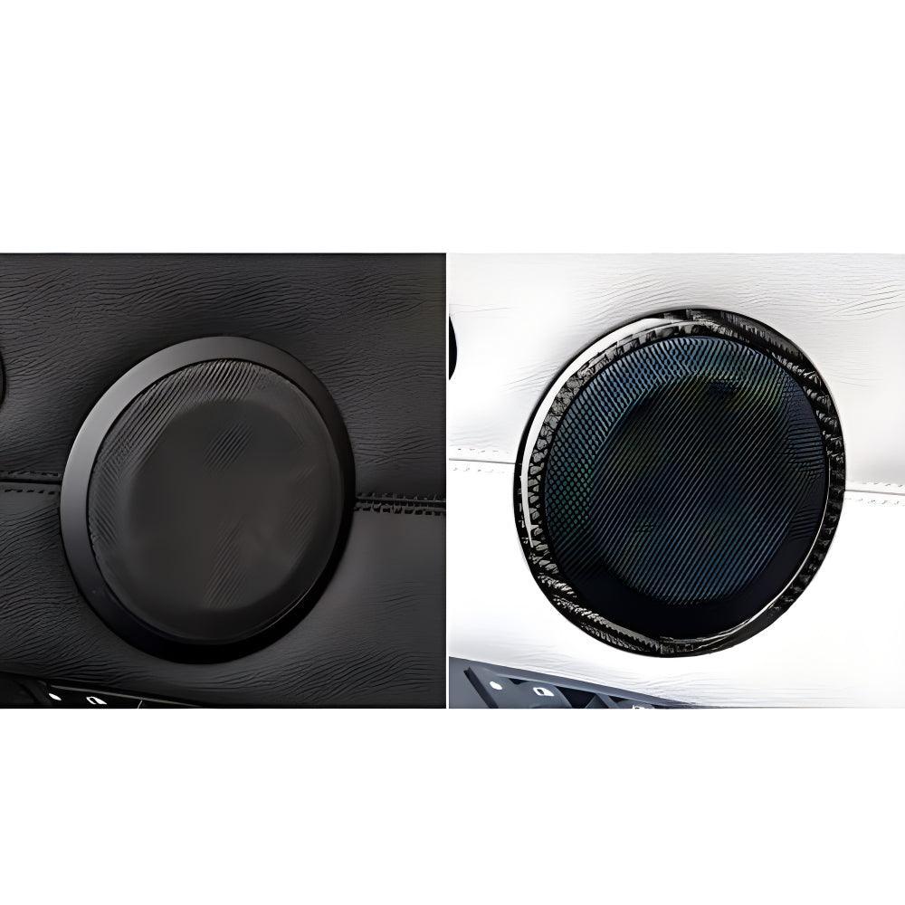 YDSSTORE  Real Premium Carbon Fiber Car Door Speaker Ring Cover Interior Trim Compatible with BMW 3 Series E90 E92 E93 325i 328i 330i 335i M3 2006 2007 2008 2009 2010 2011 2012 2013 Accessories Black-autoydsstore