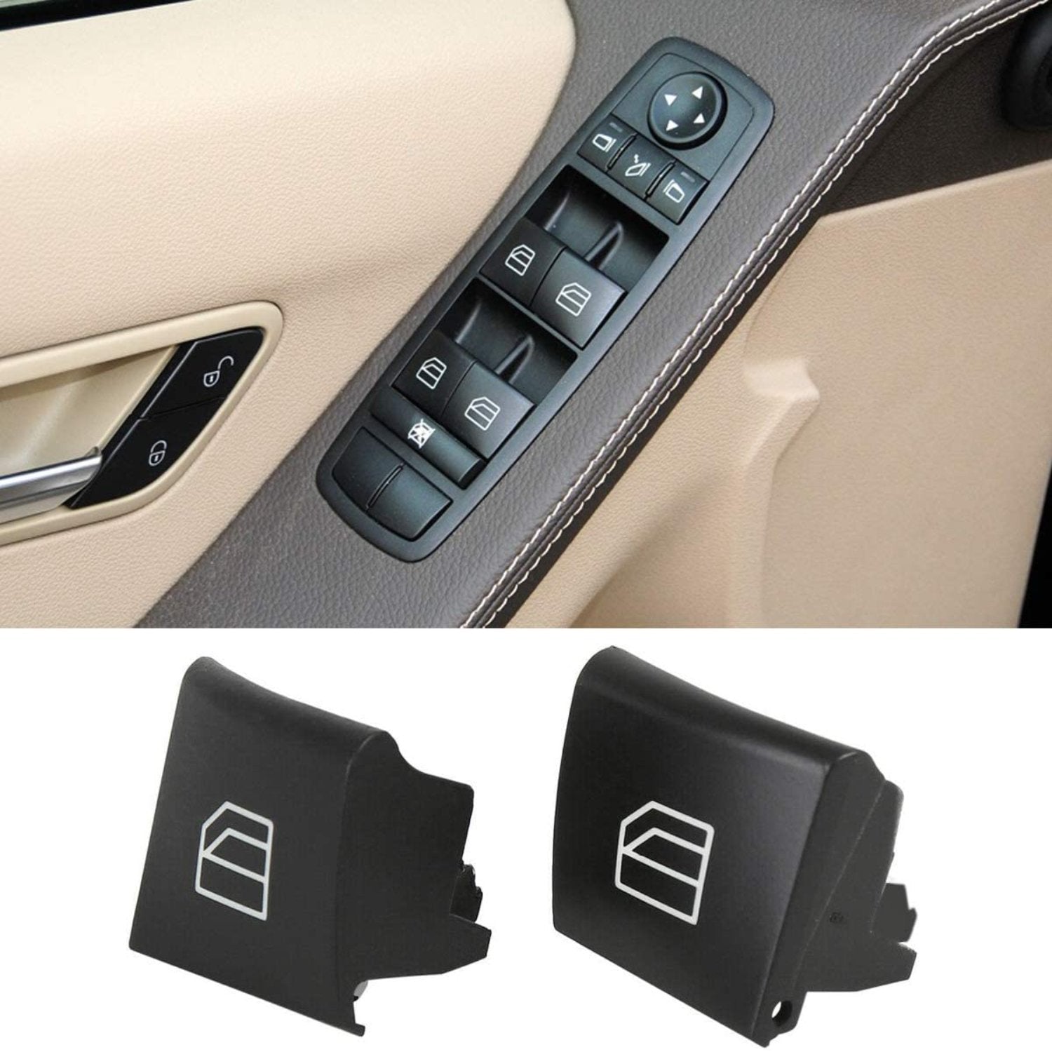 For Mercedes Benz Power Window Switch Button Covers 2pcs | YDSSTORE