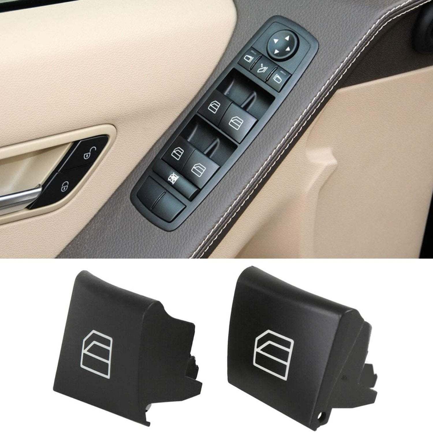 For Mercedes Benz Power Window Switch Button Covers 2pcs | YDSSTORE