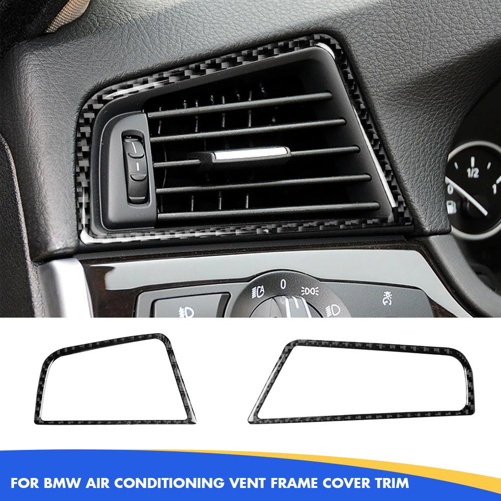 YDSSTORE Carbon Fiber Center Console Air Conditioning Vent Frame Cover Trim for BMW 5 Series F10 F11 F18 (520i. 528i. 530i. 535d. 535i. 550i) 2011-2017 (Carbon Fiber. 2PCS)-autoydsstore