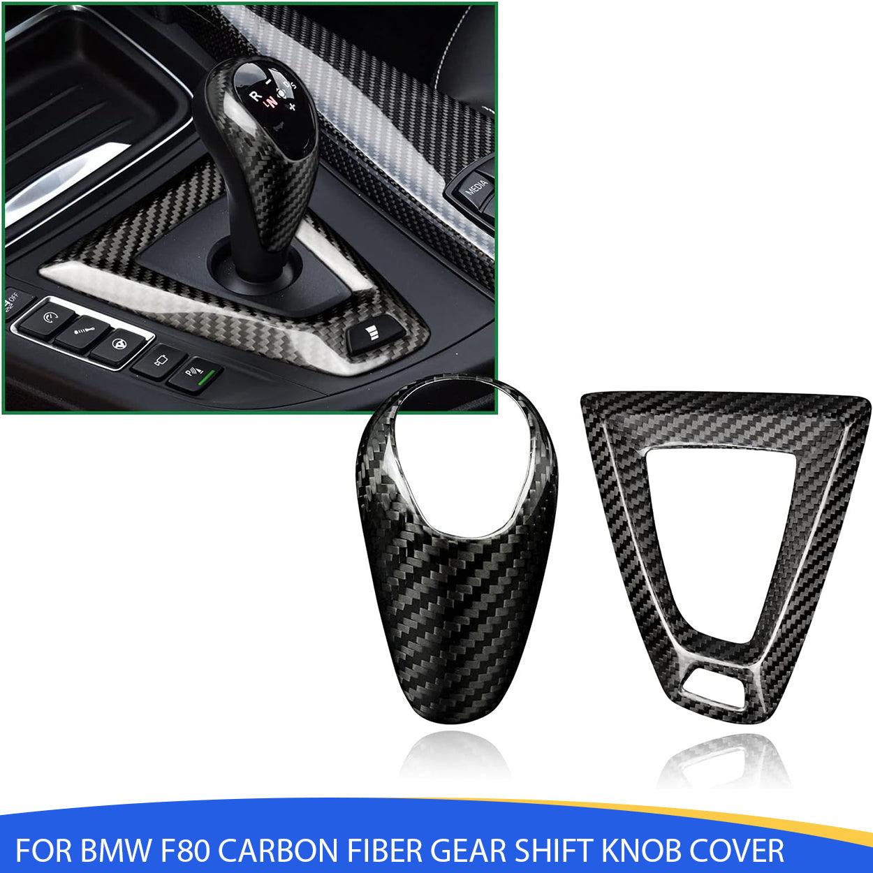 Carbon Fiber  Gear Shift Knob Cover Trim for BMW F80 M3 F82 M4 2014-2018. Black-autoydsstore