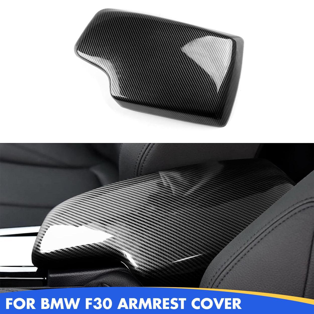 Car Armrest Cover Lid Storage Box Carbon Color ABS Trim fits for BMW F30 2012 2013 2014 2015 2016 2017 2018 2019 Accessories-autoydsstore