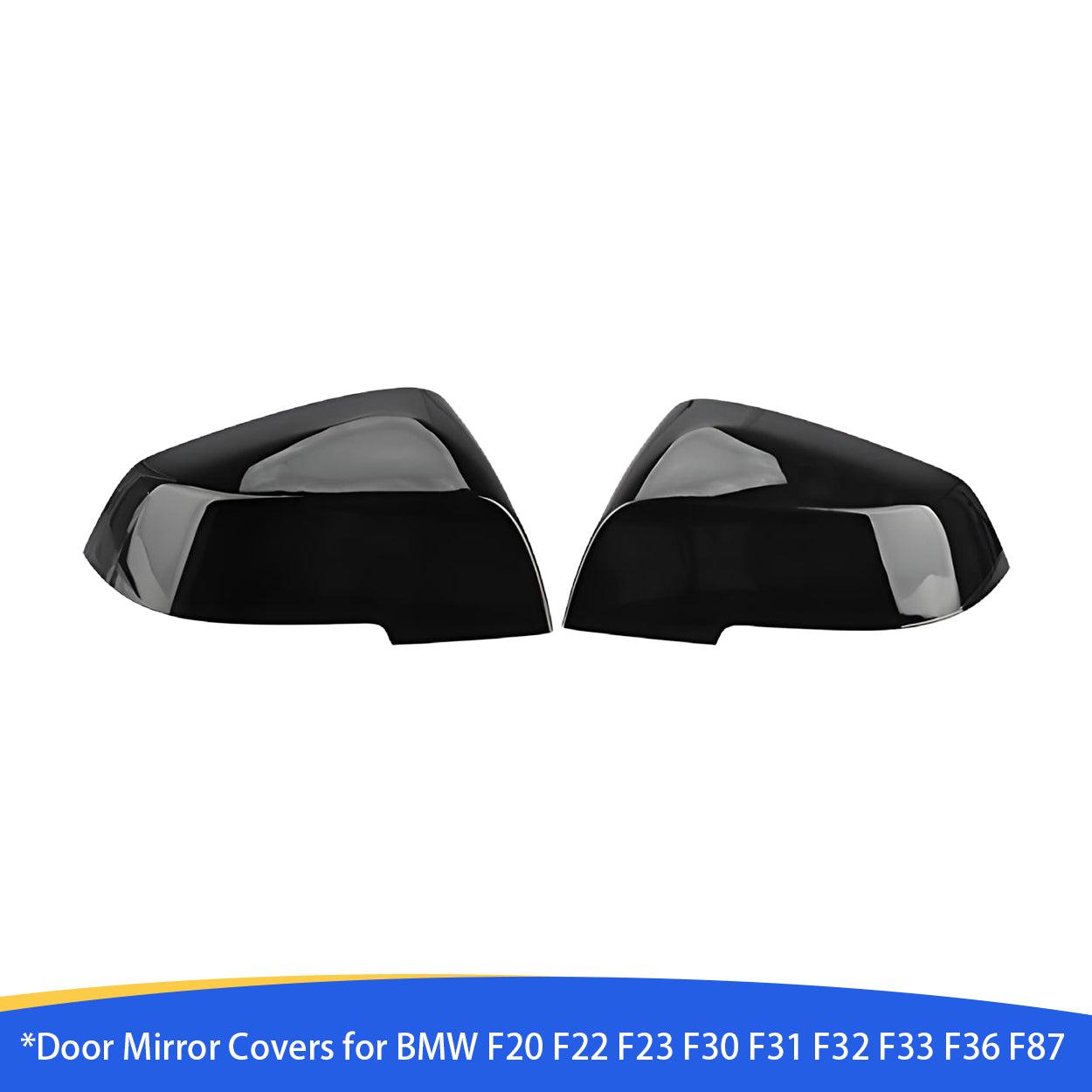 Door Mirror Covers Caps Replacement for BMW F20 F22 F23 F30 F31 F32 F33 F36 F87 M2 X1 E84 - Piano Black Rearview Side Mirror Trim-autoydsstore