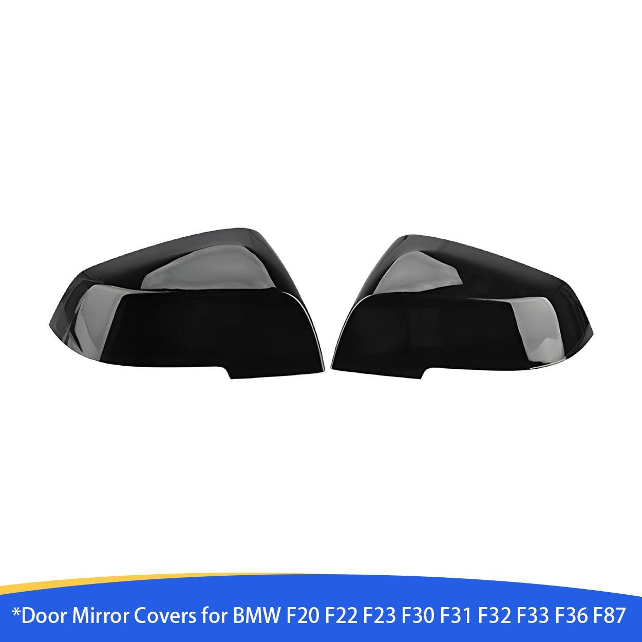 Door Mirror Covers Caps Replacement for BMW F20 F22 F23 F30 F31 F32 F33 F36 F87 M2 X1 E84 - Piano Black Rearview Side Mirror Trim-autoydsstore