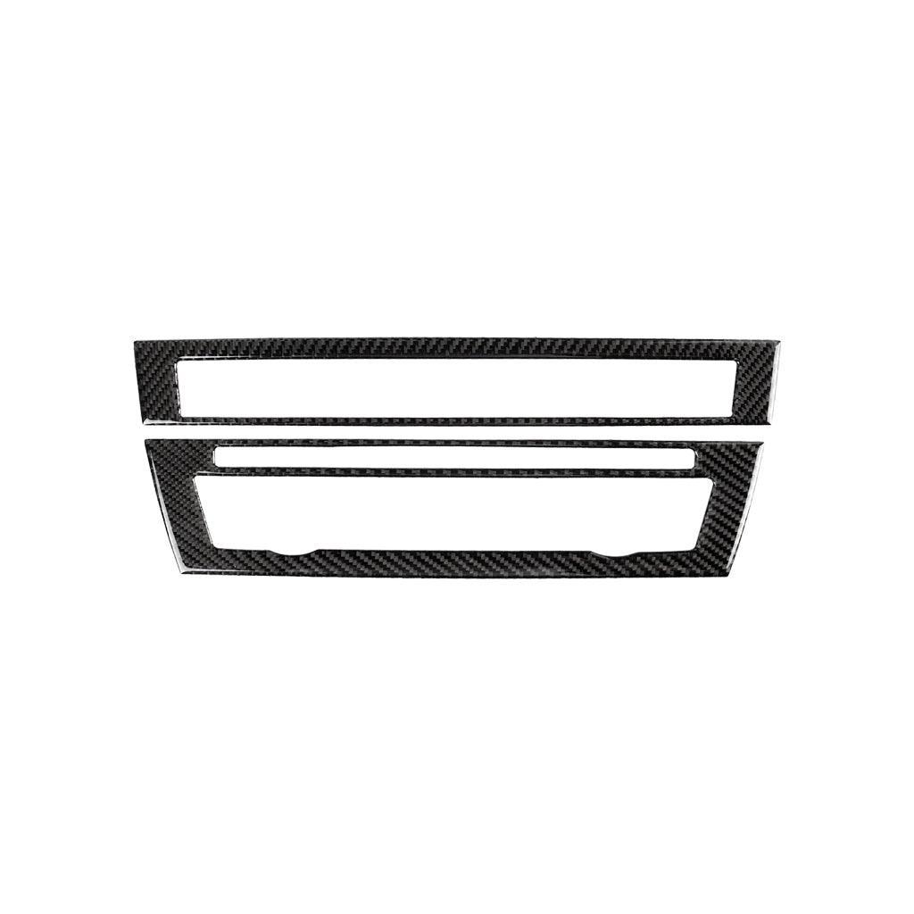 YDSSTORE Carbon Fiber Center Console Air Conditioner Panel Cover Trim for BMW 5 Series F10 F11 F18 520i 528i 530i 535d 535i 550i (2011-2017) – Black. 1PCS-autoydsstore