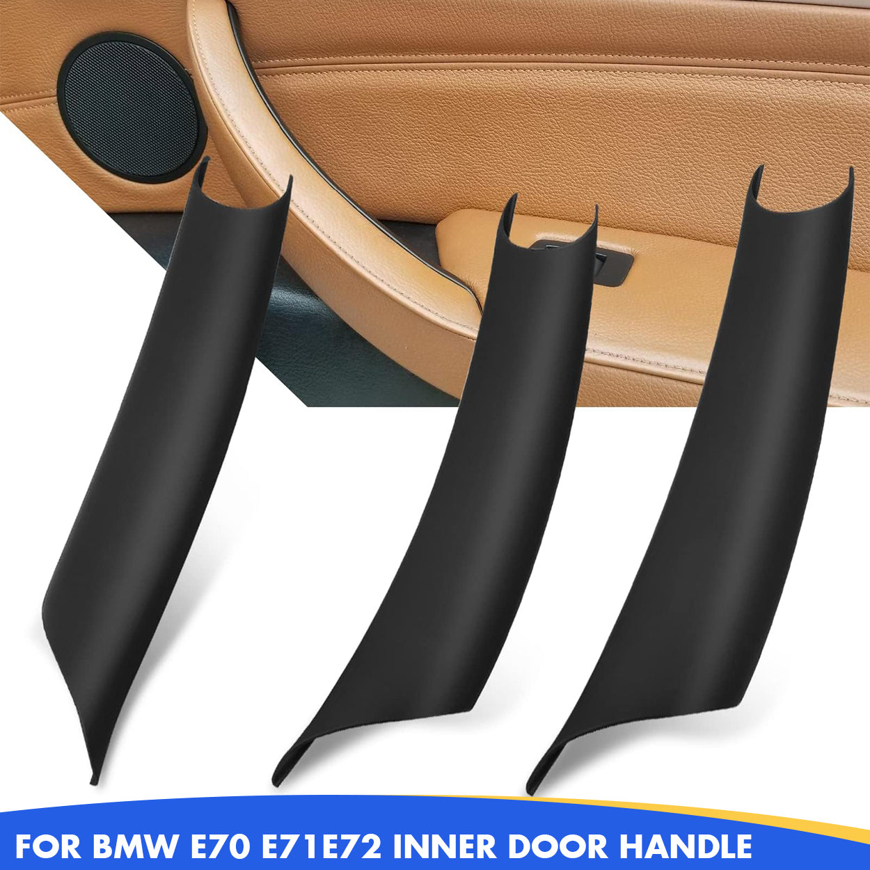 For BMW X5 E70/X6 E71 Door Handle Covers – 3PCS Set for BMW X5 E70 (2008-2013) & X6 E71/E72 (2008-2014) Left and Right Side Interior Door Pull Handle Covers-autoydsstore