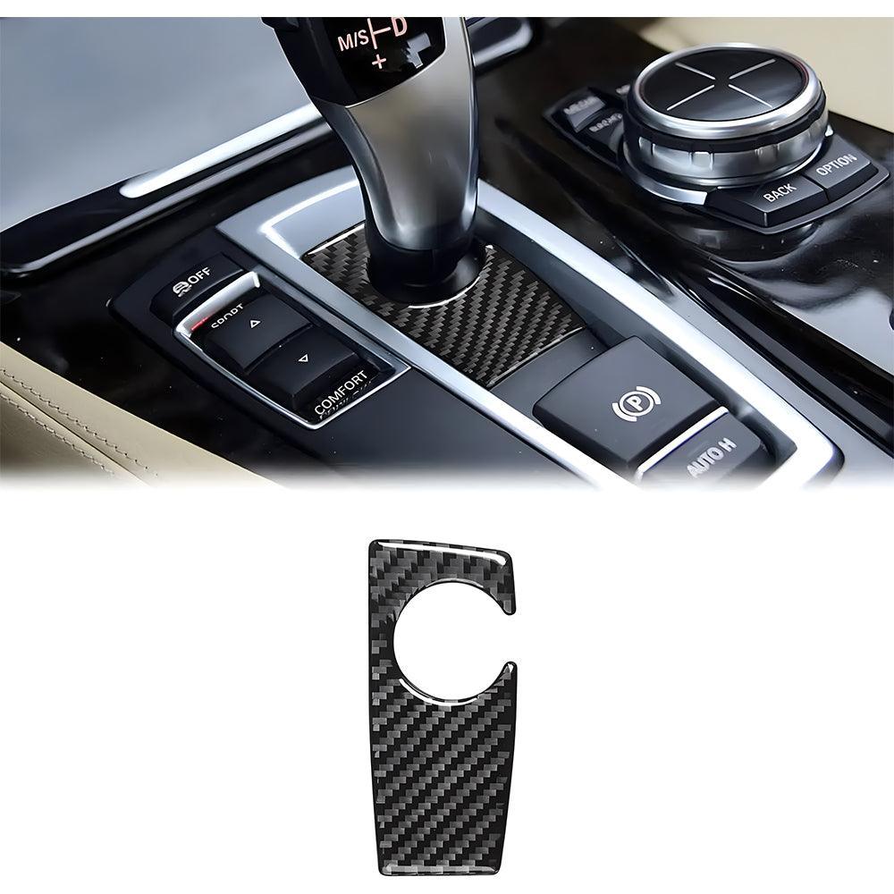 YDSSTORE  Compatible with Carbon Fiber Centre Consoles Gear Shifter Box Panel Cover Trim Interior for BMW 5 Series X3 F25 F10 F11 F18 5GT 520i 528i 530i 535i 2011-2017 (Black 1PCS)-autoydsstore