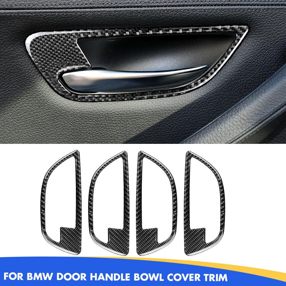 YDSSTORE Compatible Carbon Fiber Door Handle Bowl Cover Trim for BMW 5 Series F10 F11 F18 (520i. 528i. 530i. 535d. 535i. 550i) 2011-2017 (Carbon Fiber. 4PCS)-autoydsstore