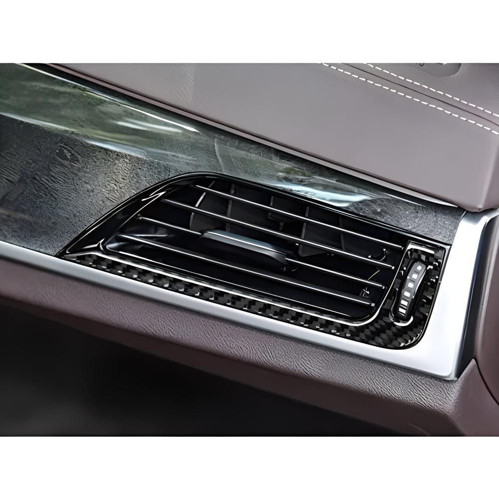 Compatible with Carbon Fiber Center Control Air Conditioner Outlet Vent Frame Trim Sticker Interior Accessories for BMW 5 Series G30 G38 525i 530i 540i 2018 2019 2020 2021 Black 3PCS-autoydsstore