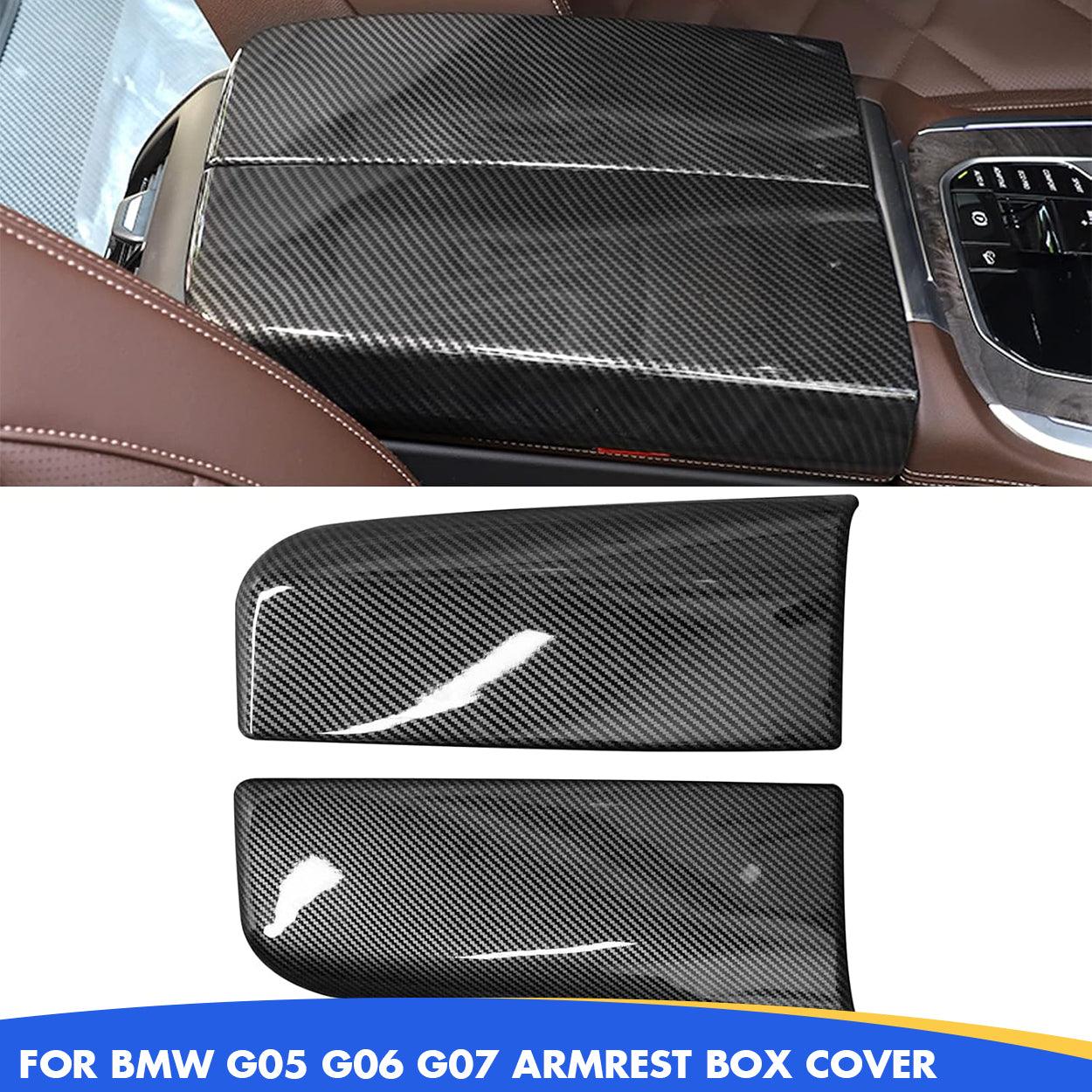 YDSSTORE Compatible with BMW Center Console Cover 2 Pcs for 2019-2024 BMW X5 G05. 2020-2024 BMW X6 G06. 2019-2024 BMW X7 G07 - Carbon Fiber Style (Not Real Carbon Fiber)-autoydsstore