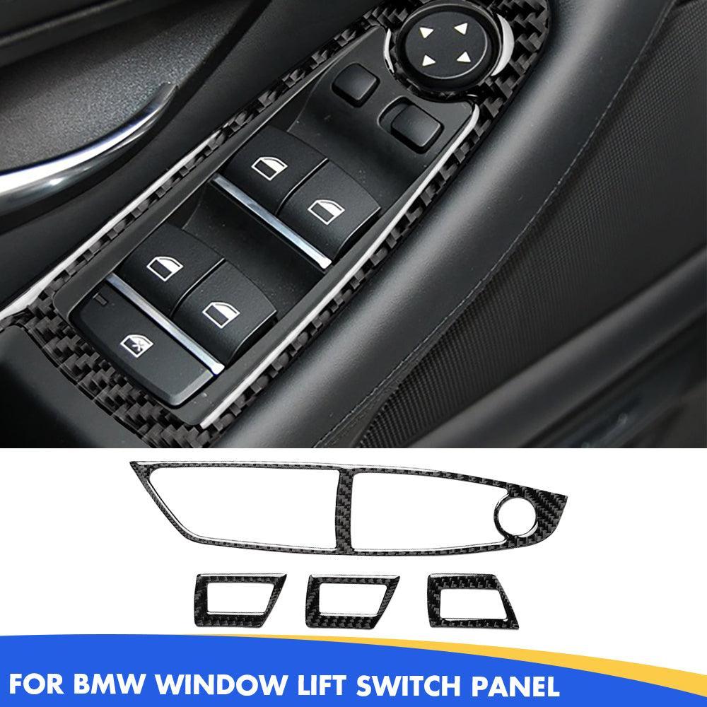 YDSSTORE Compatible Carbon Fiber Window Switch Panel Cover Trim for BMW 5 Series F10 F11 F18 (520i. 528i. 530i. 535d. 535i. 550i) 2011-2017-autoydsstore