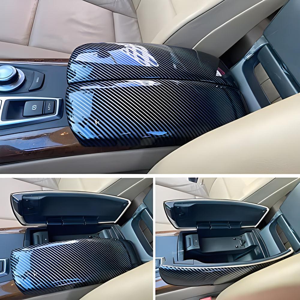 YDSSTORE  for BMW X5 X6 E71 E70 ABS Carbon Fiber Color Car Interior Center Armrest Box Cover Console Box Storage Box Trim Covers (X5 E70 2007-2013/X6 E71 2008-2014)-autoydsstore