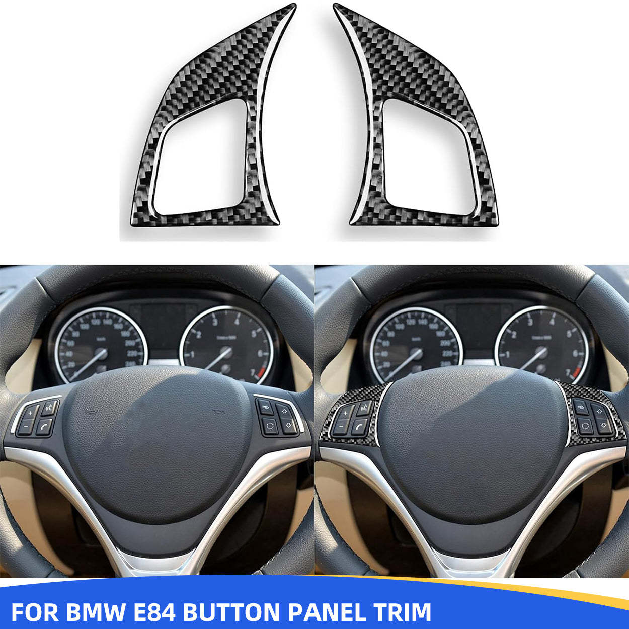 YDSSTORE Carbon Fiber  Car Dashboard Control Button Panel Decoration Sticker Compatible with BMW X1 E84 2013 2014 2015 Auto Interior Trim Accessories 2pcs-autoydsstore