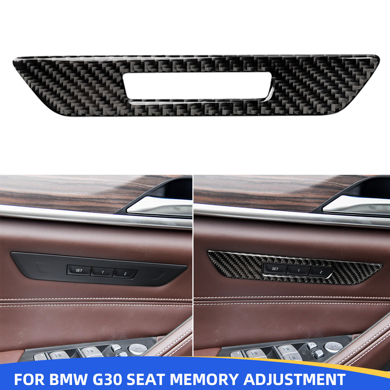 YDSSTORE Carbon Fiber Seat Memory Adjustment Buttons Decoration Decal | Premium Soft Carbon Fiber Sticker for BMW 5 Series G30 G38 530i 540i (2017-2023) | Easy Installation-autoydsstore