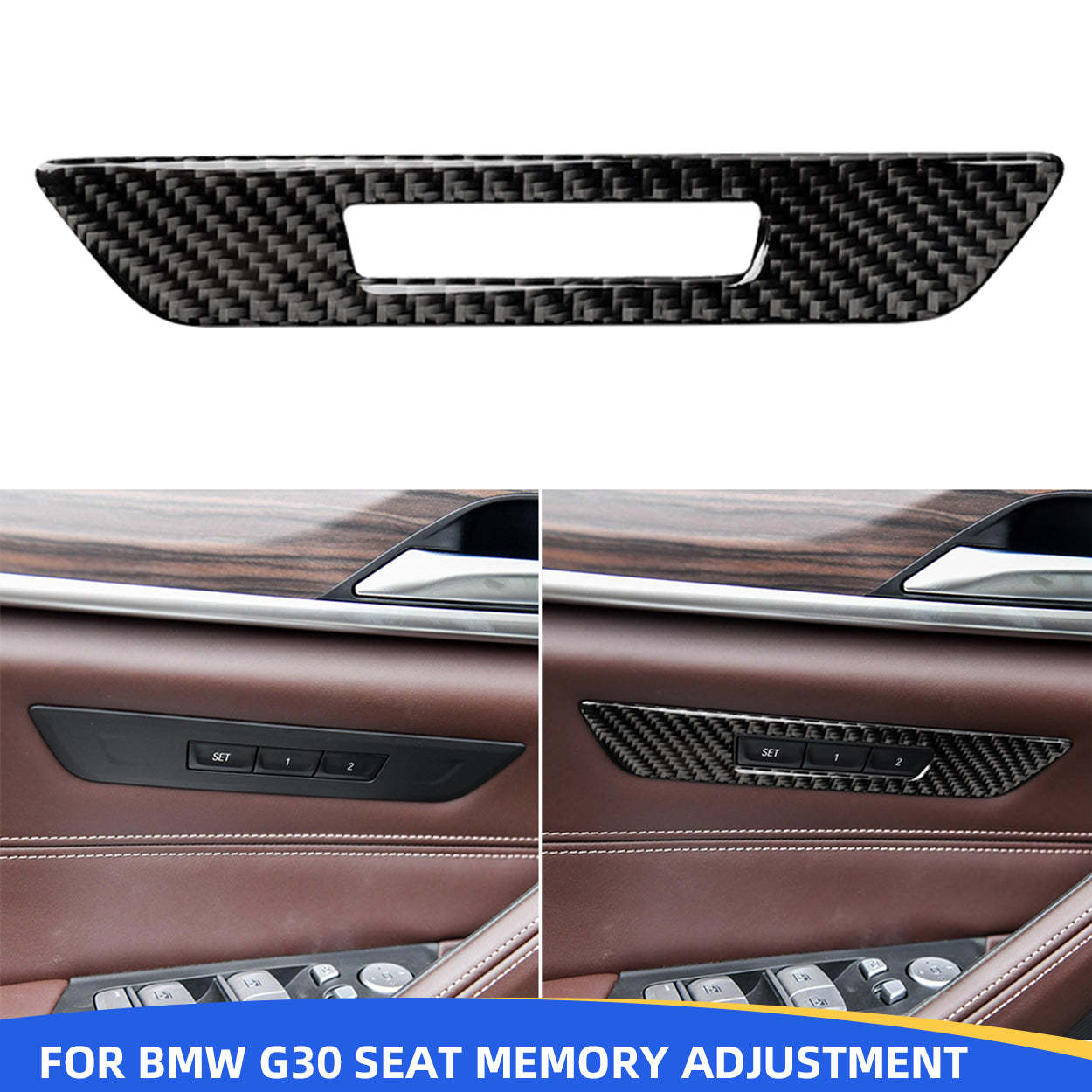 YDSSTORE Carbon Fiber Seat Memory Adjustment Buttons Decoration Decal | Premium Soft Carbon Fiber Sticker for BMW 5 Series G30 G38 530i 540i (2017-2023) | Easy Installation-autoydsstore