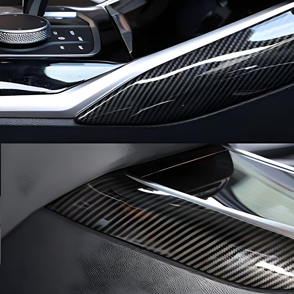 YDSSTORE Car Carbon Fiber Central Control Gear Box Side Cover Panel Frame Trim Decoration for BMW 3 Series G20 330i M340i 2019 2020 2021 2022 2023 2024 Interior Accessories-autoydsstore
