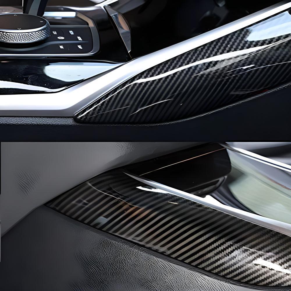 YDSSTORE Car Carbon Fiber Central Control Gear Box Side Cover Panel Frame Trim Decoration for BMW 3 Series G20 330i M340i 2019 2020 2021 2022 2023 2024 Interior Accessories-autoydsstore