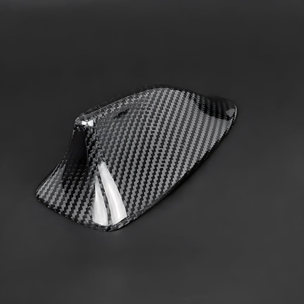 YDSSTORE Carbon Fiber Car Shark Fin Antenna Cover Auto Antenna Toppers Sticker for BMW F10 F18 F01 F02 F04 Exterior Accessories. Black-autoydsstore