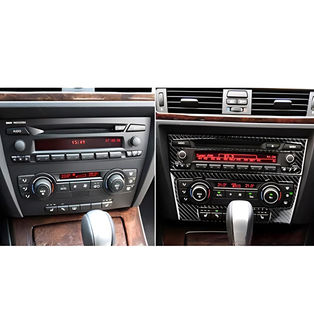 Real Premium Carbon Fiber Car CD AC Panel Cover Interior Trim Compatible with BMW 3 Series E90 E92 E93 325i 328i 330i 335i M3 2006 2007 2008 2009 2010 2011 2012 2013 Accessories Black - D-autoydsstore