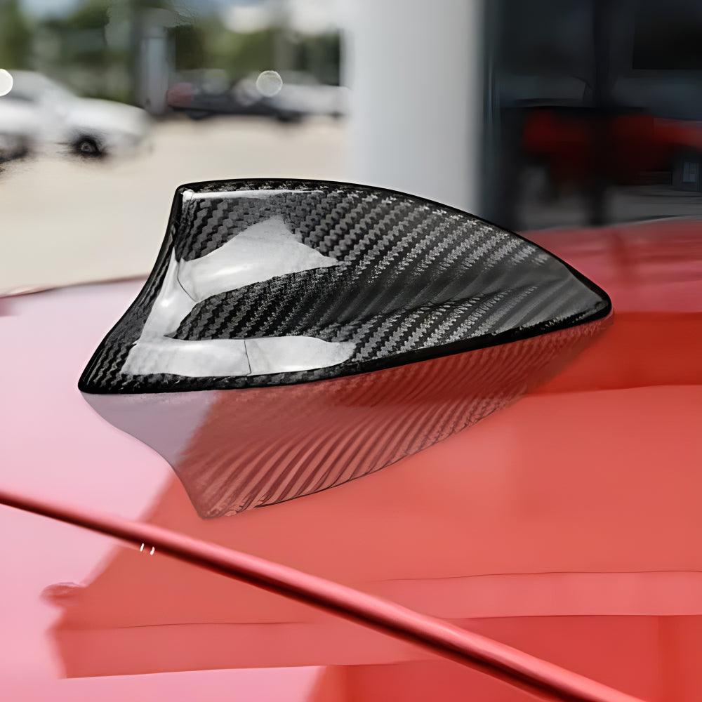 YDSSTORE Carbon Fiber Car Shark Fin Antenna Cover Antenna Toppers Sticker for BMW F20 F21 F52 F45 F46 F31 F34 GT G31 G32 GT F48 F49 F39 G01 G08 G02 F15 F85 G05 F16 F86 G07 Exterior Accessories. Black-autoydsstore