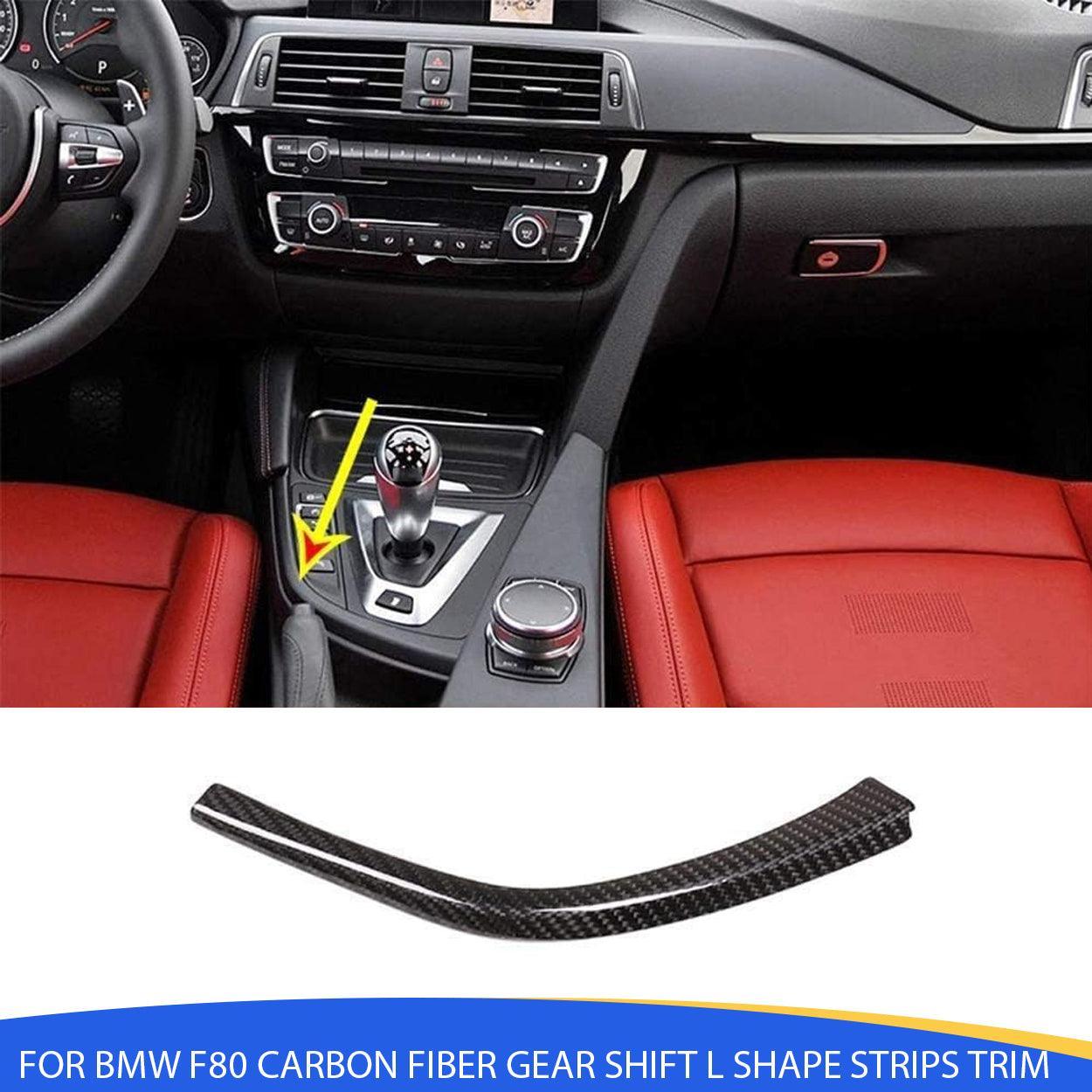 Real Carbon Fiber Car Gear Shift L Shape Strips Trim for BMW F80 F82 F83 M3 M4 2014-2018 Left Hand Driving Accessories-autoydsstore