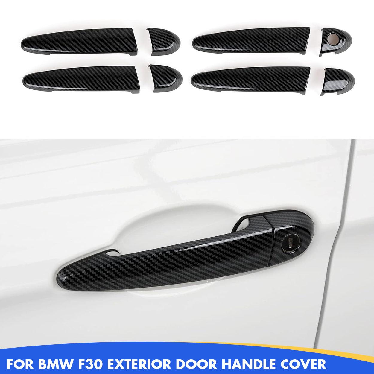 4PCS Car Door Handles Cover Sticker Carbon Style ABS Decal Trim Exterior Accessories fit for BMW E90 E92 E93 F30 F34 3GT F32 F33 F36 E84 E70 E71 F25 F26-autoydsstore